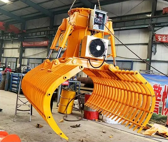 耐磨损草捆草垛抓料机 4瓣5瓣挖机梅花抓 支持定制 三昌机械